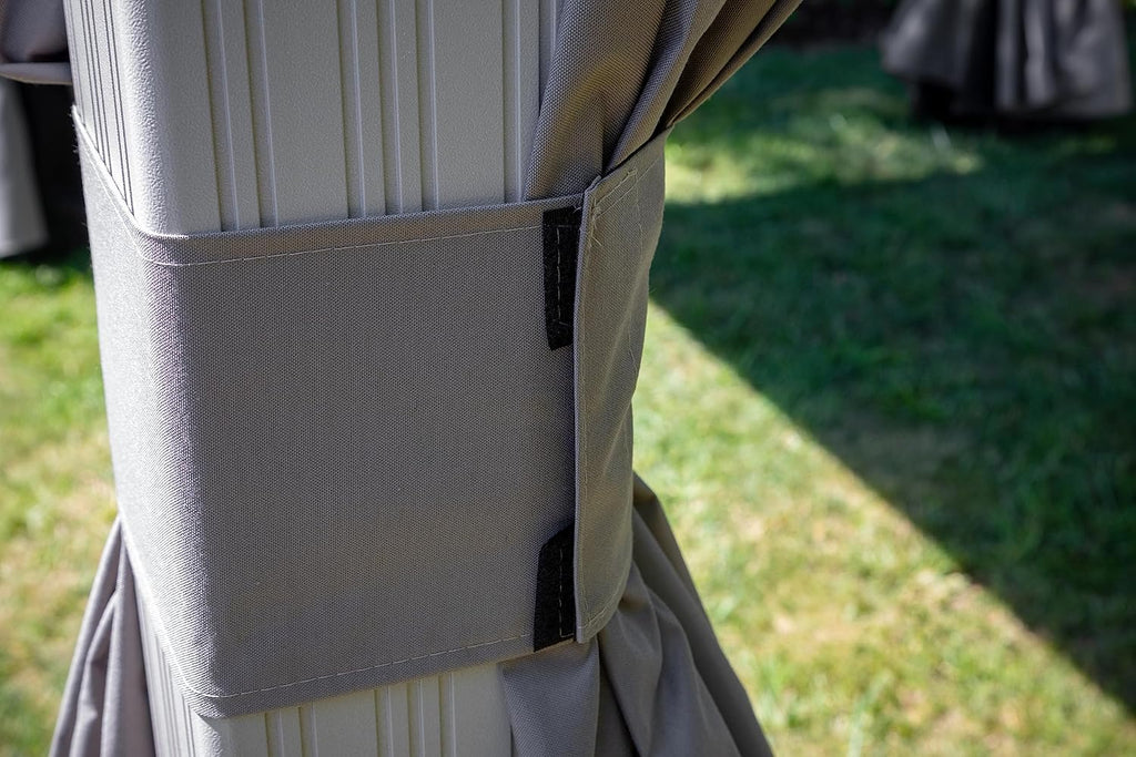 Sojag Taupe Curtains for Monaco/Messina/Mykonos Gazebos, 12 ft. x 12 ft., Spun, Outdoor Shades