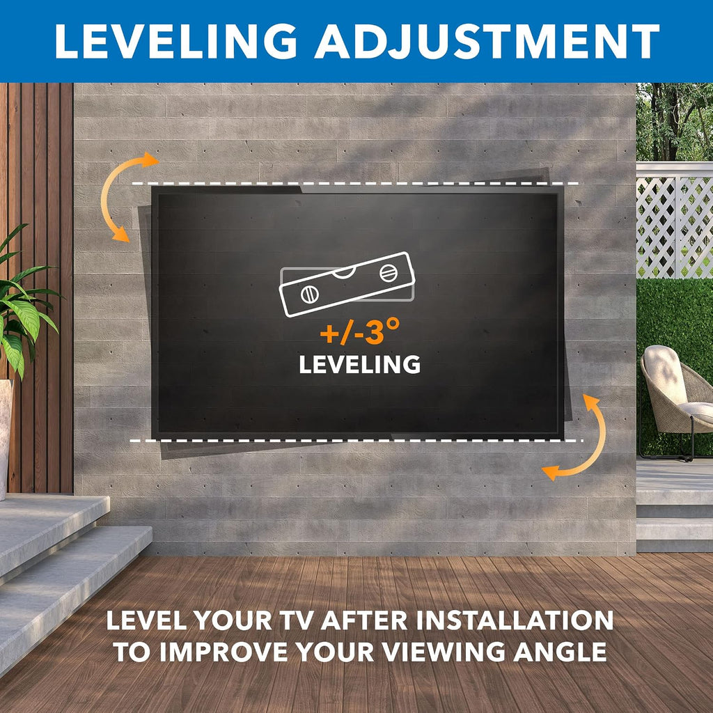 Mount-It! Outdoor TV Mount Weatherproof, Anti-Rust Anti-Corrosion Outside TV Bracket for Patio, Gazebo and Exterior, Fits 37-80', Heavy Duty Dual Full Motion Arms, VESA Up to 600x400mm, 110 Lbs Limit