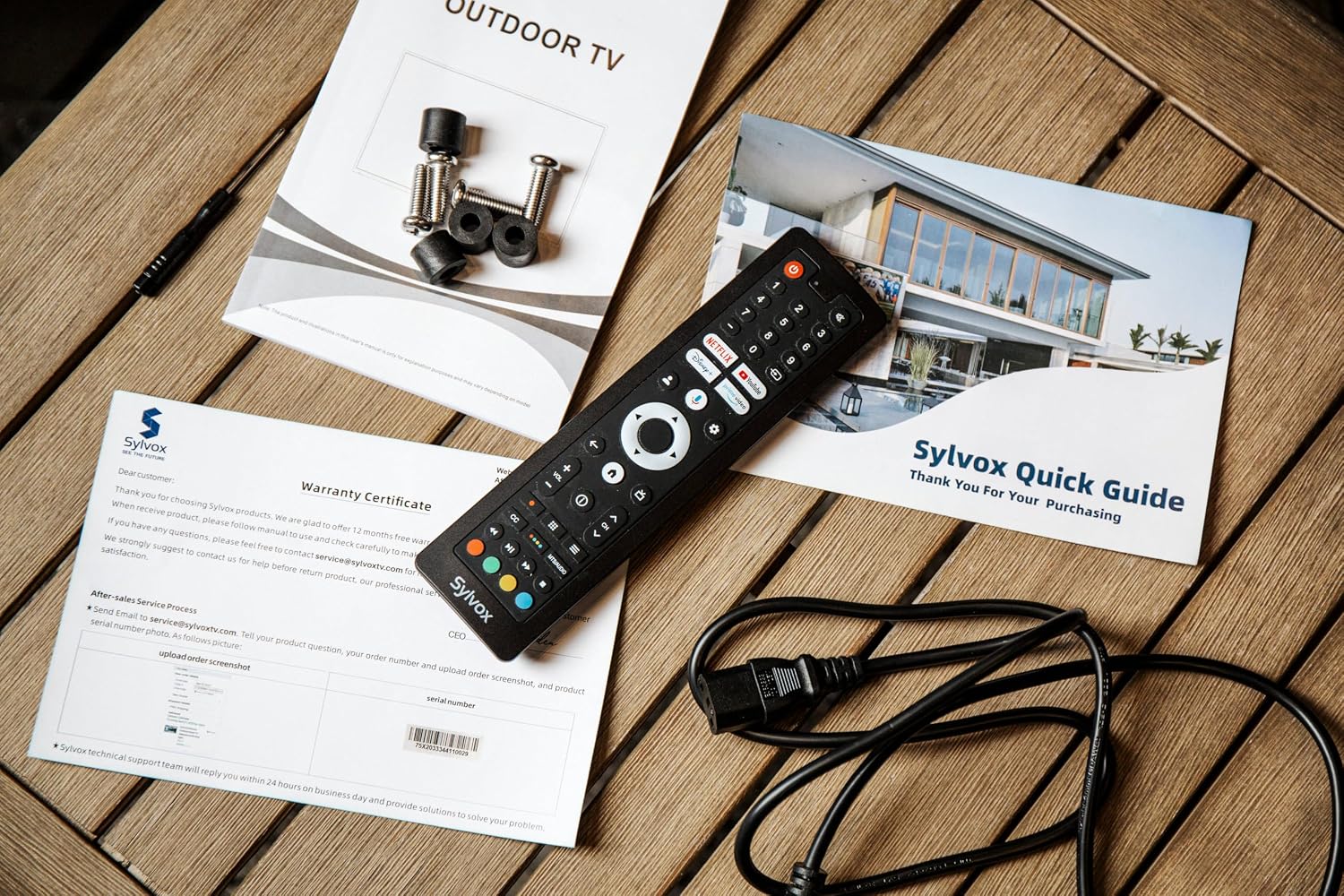 SYLVOX Outdoor TV, 75 inch Waterproof Smart Outdoor TVs, 4K, HDR 10, Weatherproof,1000nits, Voice Assistant Remote, for Partial Sun Area(Deck Pro 3.0, Latest Model)