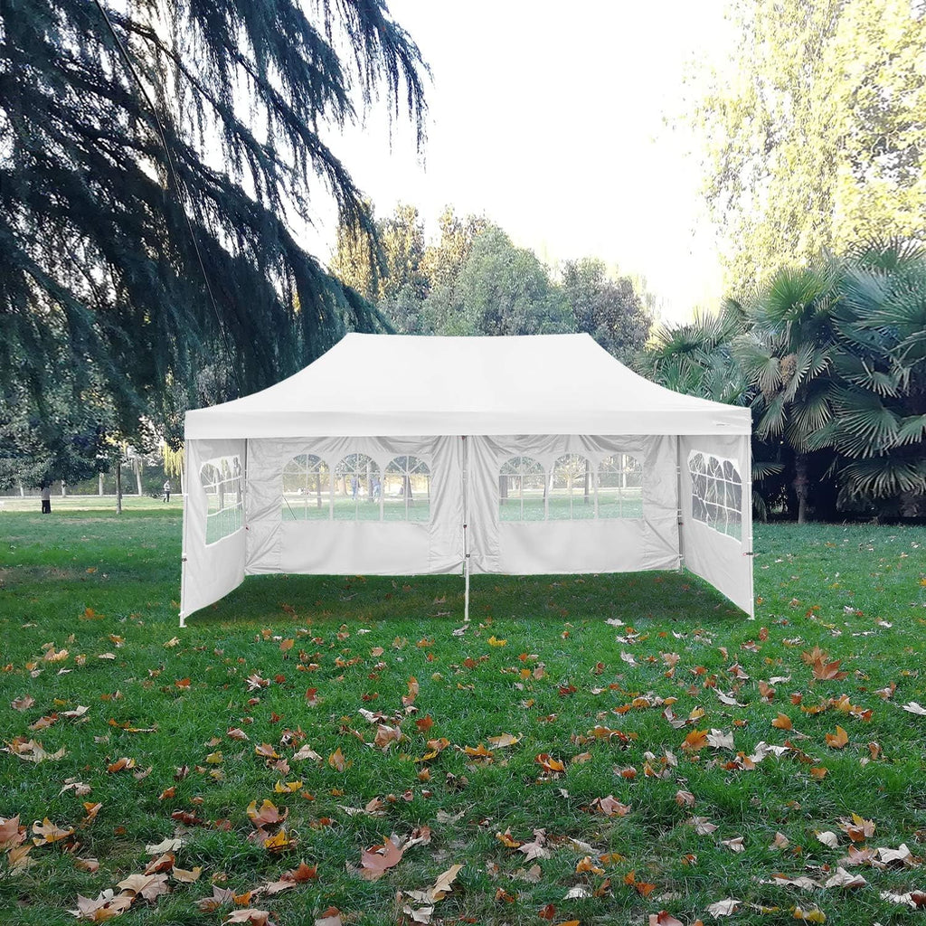 GDY 10x20 Ft Outdoor Pop Up Canopy Tent, Commercial Portable Instant Folding Gazebos Waterproof Canopies with Carrying Bag