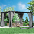 14×12FT Modern Louvered Pergola, Adjustable Aluminum Outdoor Pavilion for Patio, Garden, and Backyard Relaxation