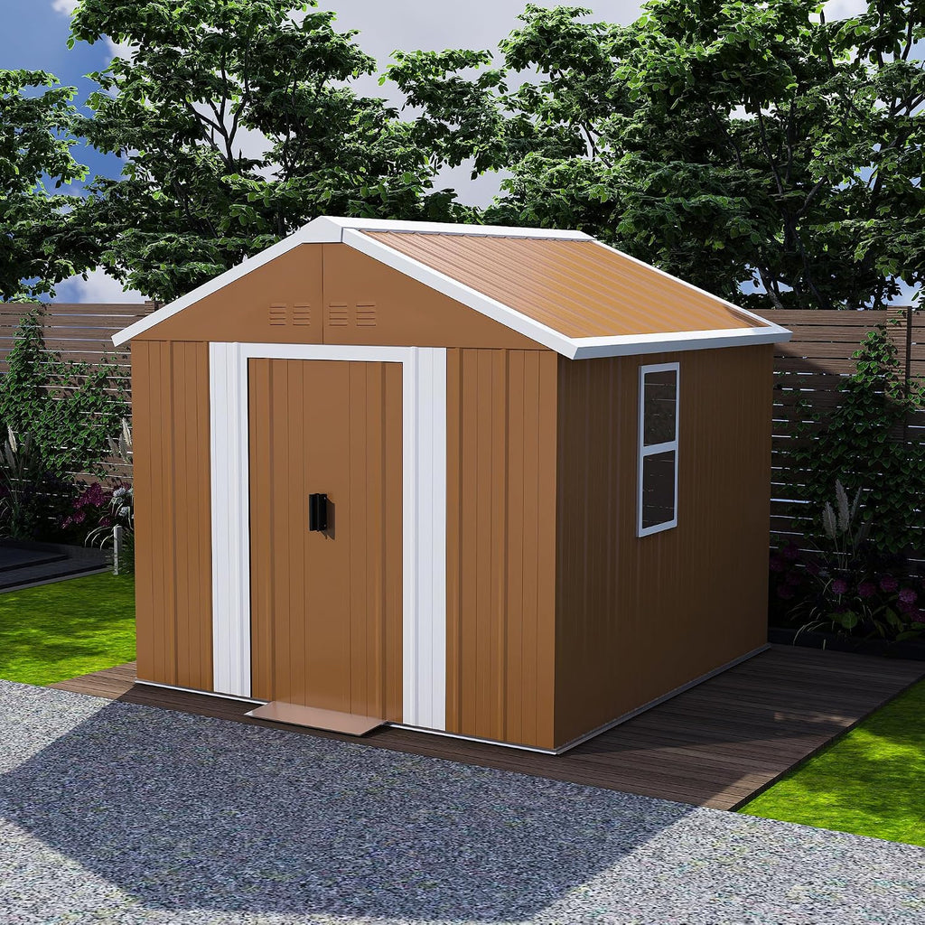 Leavader 6x4 FT Metal Storage Shed, Heavy-Duty Outdoor Matel Tool Shed with Windows, Lockable Door&Ventilation - Weatherproof Outdoor Garden Shed for Backyard, Lawn, Tool Organization