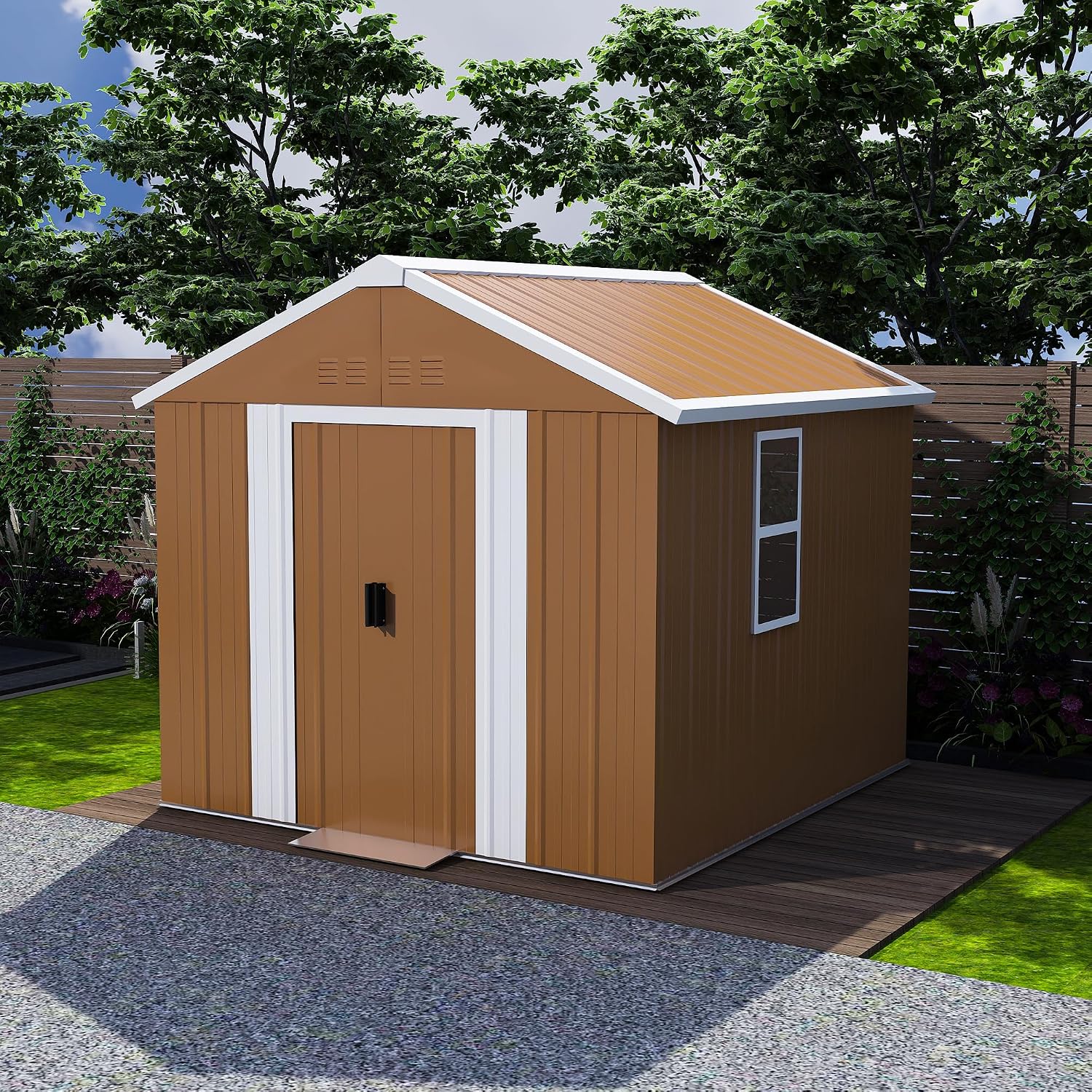 Leavader 6x4 FT Metal Storage Shed, Heavy-Duty Outdoor Matel Tool Shed with Windows, Lockable Door&Ventilation - Weatherproof Outdoor Garden Shed for Backyard, Lawn, Tool Organization
