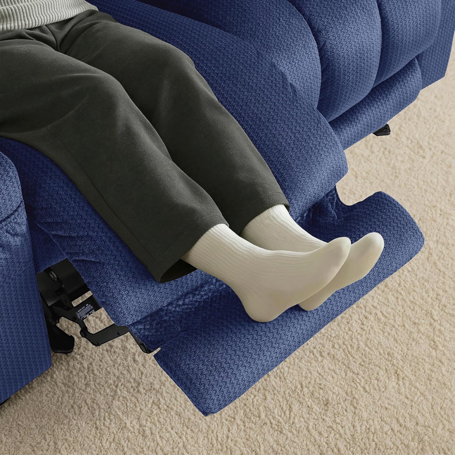 MCombo 55.9' Zero Gravity Power Loveseat Recliner with Heat and Vibration Massage, Reclining Loveseat Sofa with USB Ports, Cup Holders for Living Room, Fabric PR648SET (Navy Blue)