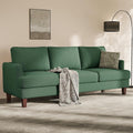 Busaurus Green 3 Seater Mid Century Modern Sofa, 89' Upholstered Couch with Deep Seats, Armrests, Comfy Furniture for Living Room
