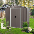 8x4 ft Outdoor Metal Storage Shed with Floor Floor, Lockable Galvanized Steel Tool Shed with Sliding Door and Air Vent, Waterproof Garden Storage House for Backyard, Patio