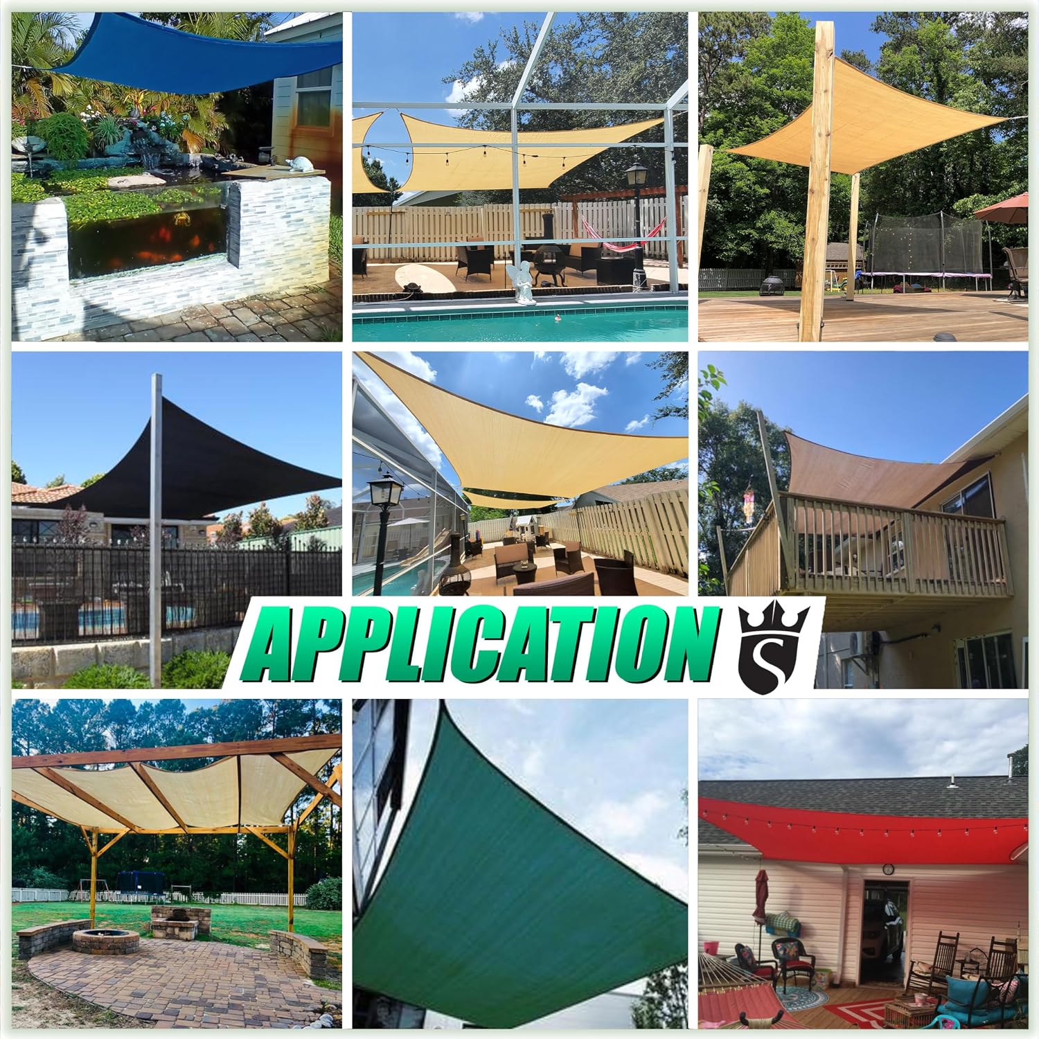 Royal Shade 12' x 13' CBlack Rectangle Square Sun Shade Sail Order to Make RTAPR0814 Canopy, UPF50+ 95% UV Blockage, 200GSM Commercial Standard Heavy Duty, 3 Years Warranty (We Make Custom Size)