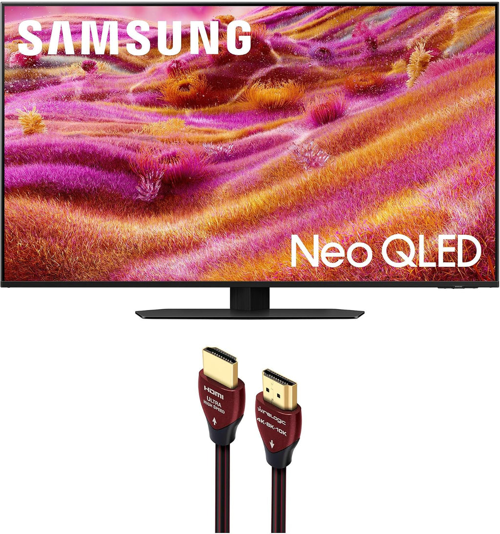Samsung QN43QN90FAFXZA 43 Inch Neo QLED 4K QN90F Vision AI Smart TV with a WireLogic Ruby 8ft Ultra High Speed 4K-8K-10K HDMI Cable (2025)