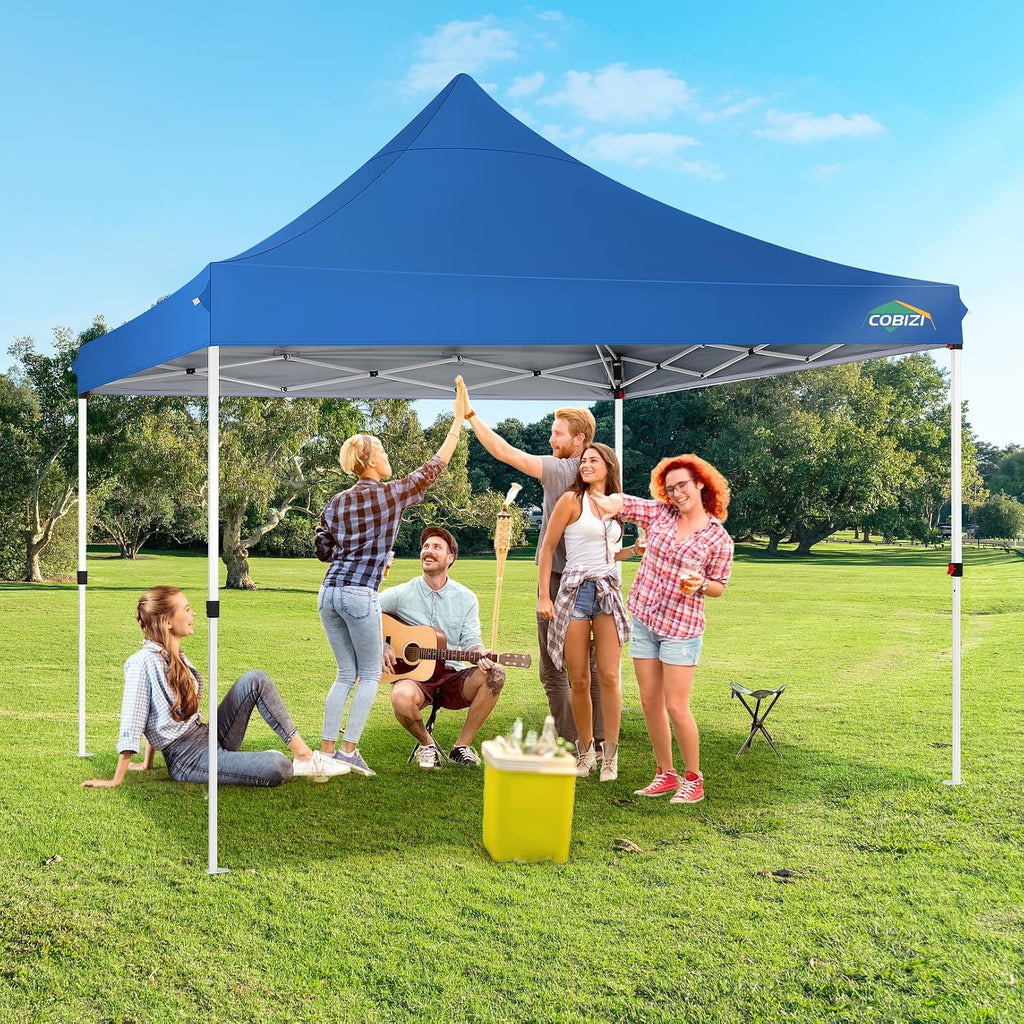 COBIZI 10x10 Pop Up Canopy with 4 Sidewalls, Pop up Tent 10x10 for Parties, Backyard, Commercial, Waterproof and Portable Instant Shelter UV50+ Ez Outdoor Canopy Gazebo with 4 Sandbags