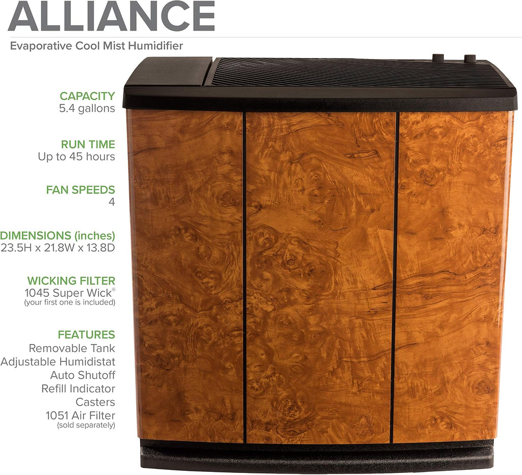 AIRCARE Digital Whole-House Console-Style Evaporative Humidifier (Oak Burl)