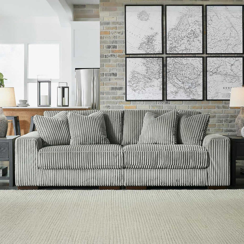 Signature Design by Ashley Lindyn Contemporary 2-Piece Sofa with Reversible Cushions, Gray
