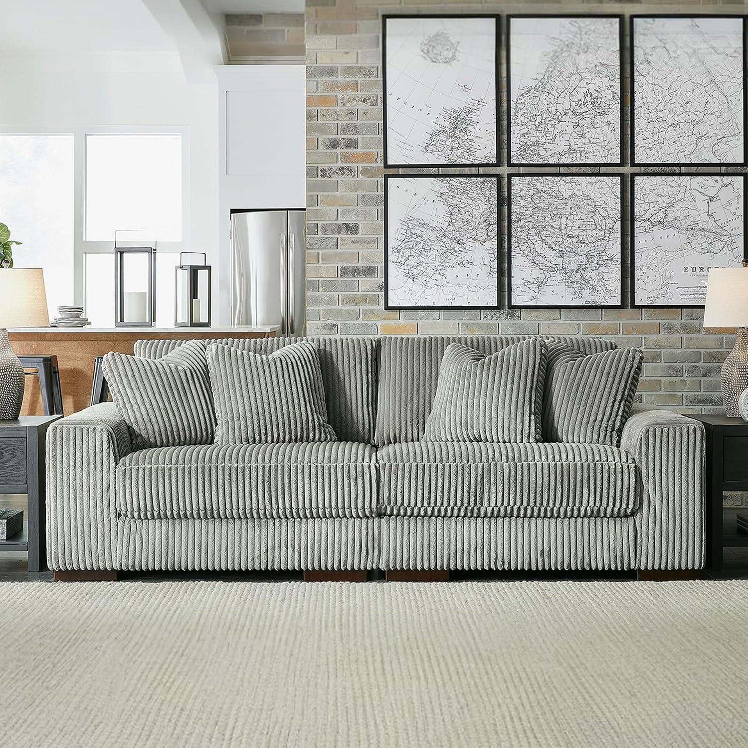 Signature Design by Ashley Lindyn Contemporary 2-Piece Sofa with Reversible Cushions, Gray