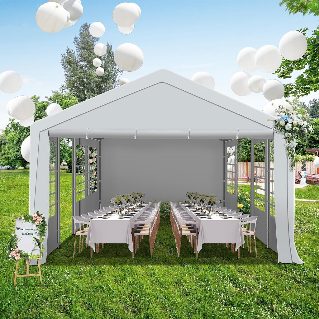 20'x60' Party Tent Heavy Duty, Large Wedding Event Tent with Removable Sidewalls & 4 Sand Bags, Event Canopy Shelter for Parties Outside UV50+ Waterproof, Carpas para Fiestas (20x60 FT)