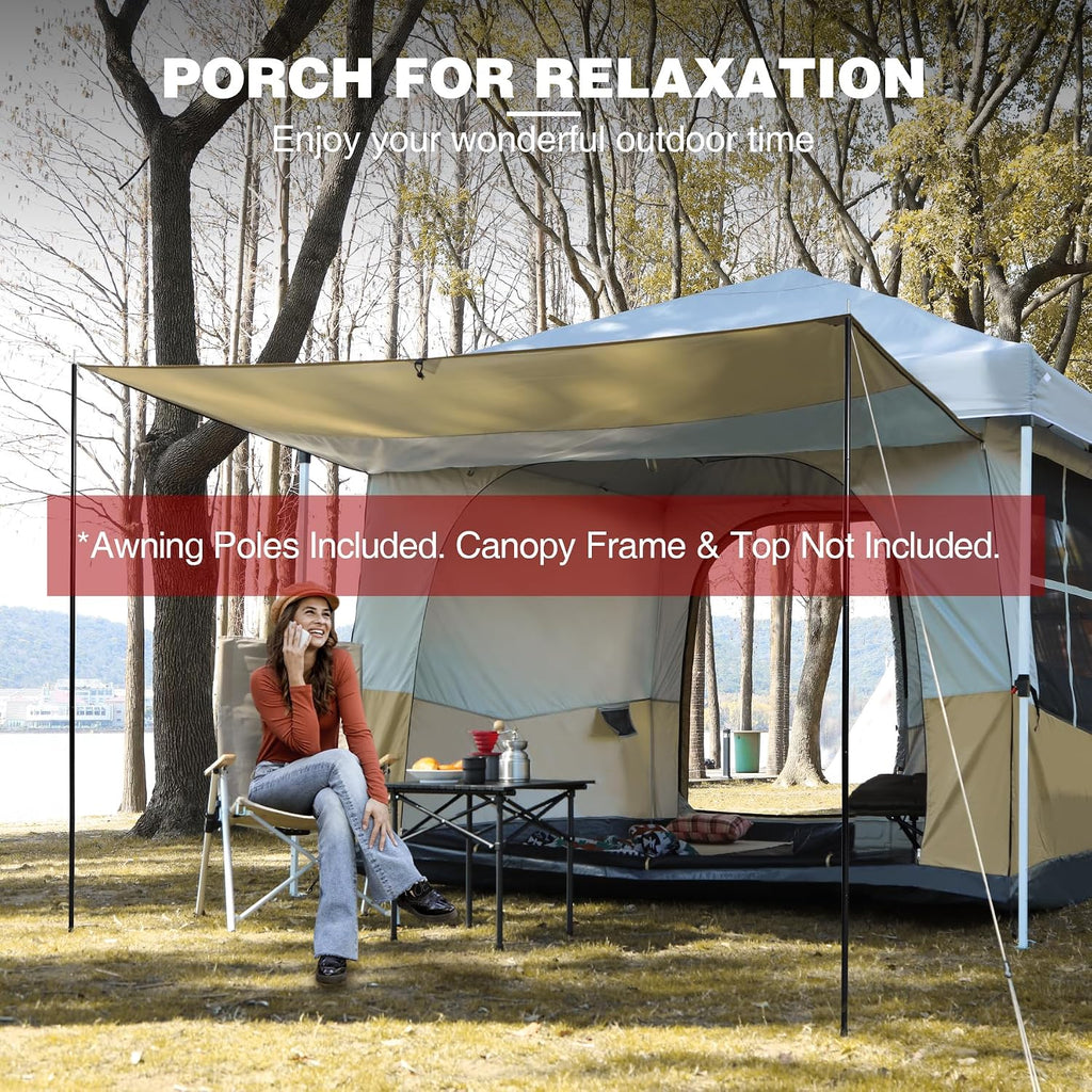REDCAMP Canopy Camping Tent for Pop Up Canopy Tent, Inner Tent Converts Straight Leg 10'x10' or 10'x20' Canopy into Camping Tent, Fits 4-6 Person(Frame/Shelter NOT Included)