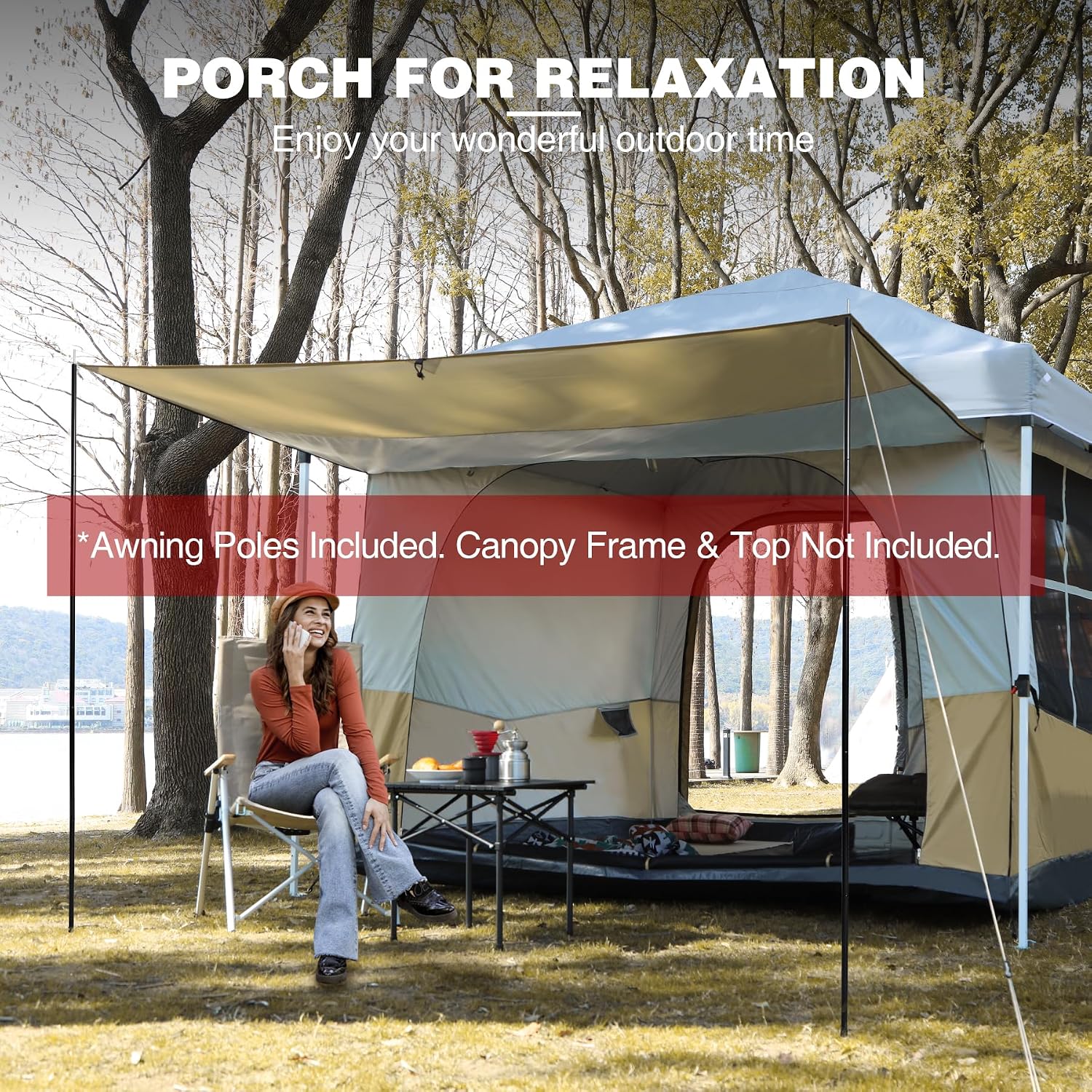 REDCAMP Canopy Camping Tent for Pop Up Canopy Tent, Inner Tent Converts Straight Leg 10'x10' or 10'x20' Canopy into Camping Tent, Fits 4-6 Person(Frame/Shelter NOT Included)