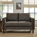 Modway Hawken 54 Inch Boucle Loveseat in Antique Espresso with Wood Legs – Mid-Century Modern Small Space 2-Seater Sofa for Living Room, Bedroom, or Office Lounge