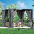 10×10FT Louvered Pergola, Adjustable Aluminum Gazebo with Ventilated Roof, Outdoor Shade Shelter for Patio, Garden, and Backyard