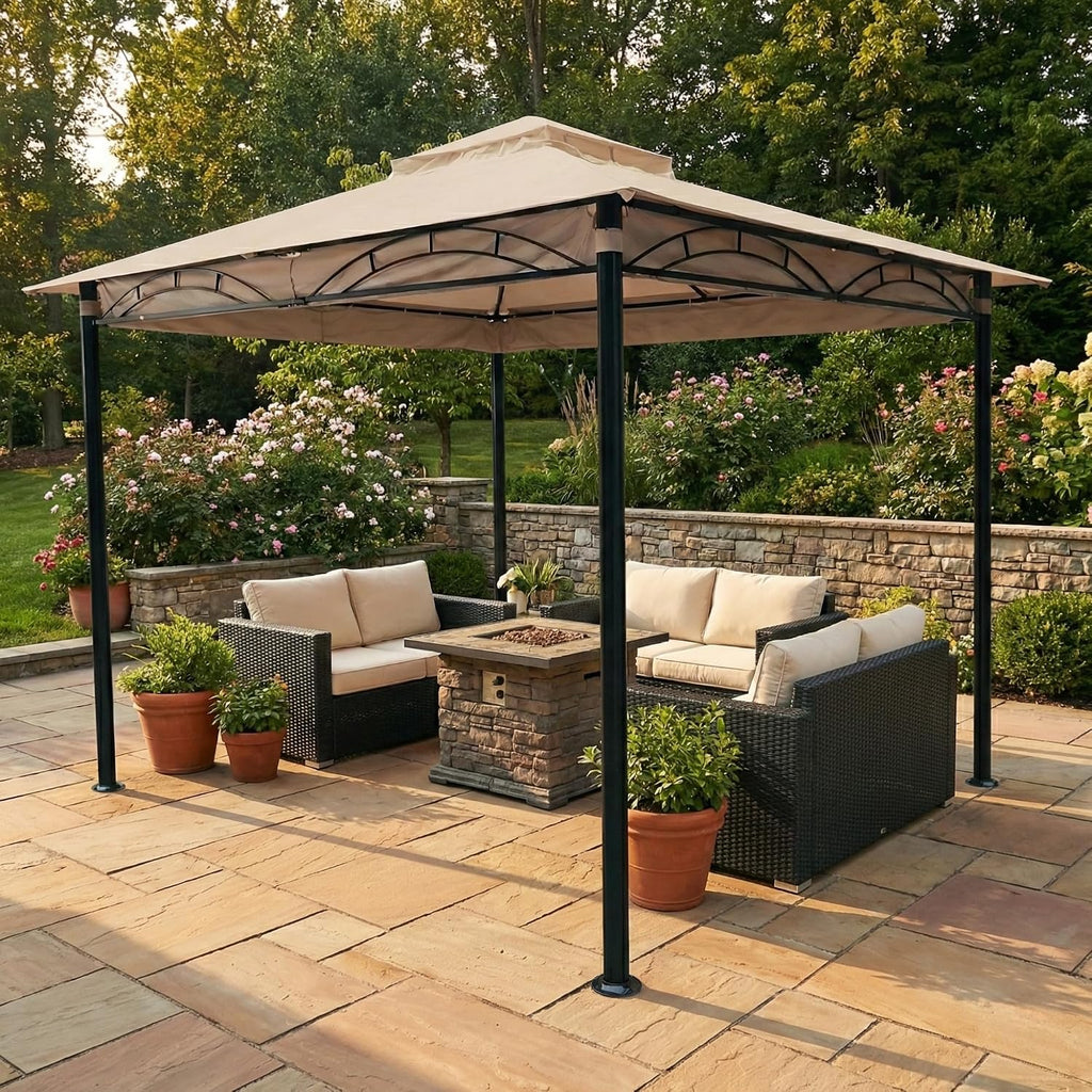 Garden Winds Reinforced RipLock 350 Replacement Canopy Top Cover Compatible with Warm Springs Palm Springs 9' x 11 'Gazebo Models GAZ/1-8, PS/GAZ-9 - Beige
