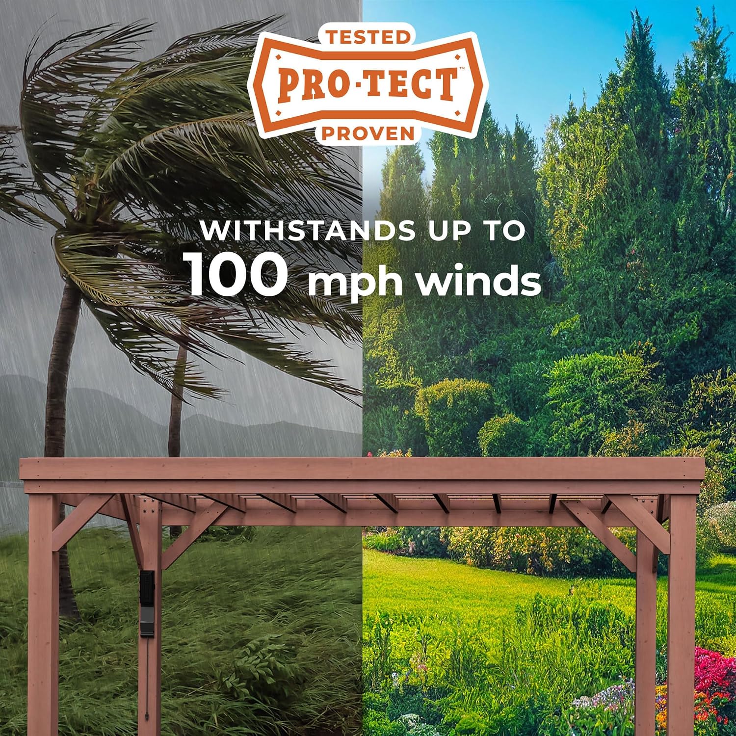 Backyard Discovery Brockton 14' x 10' Modern Cedar Wood Pergola Kit with All-Season Durability, High-Wind Rating, Concrete Anchors, PowerPort, Shade for Outdoor Patio, Deck, Garden, and Entertaining