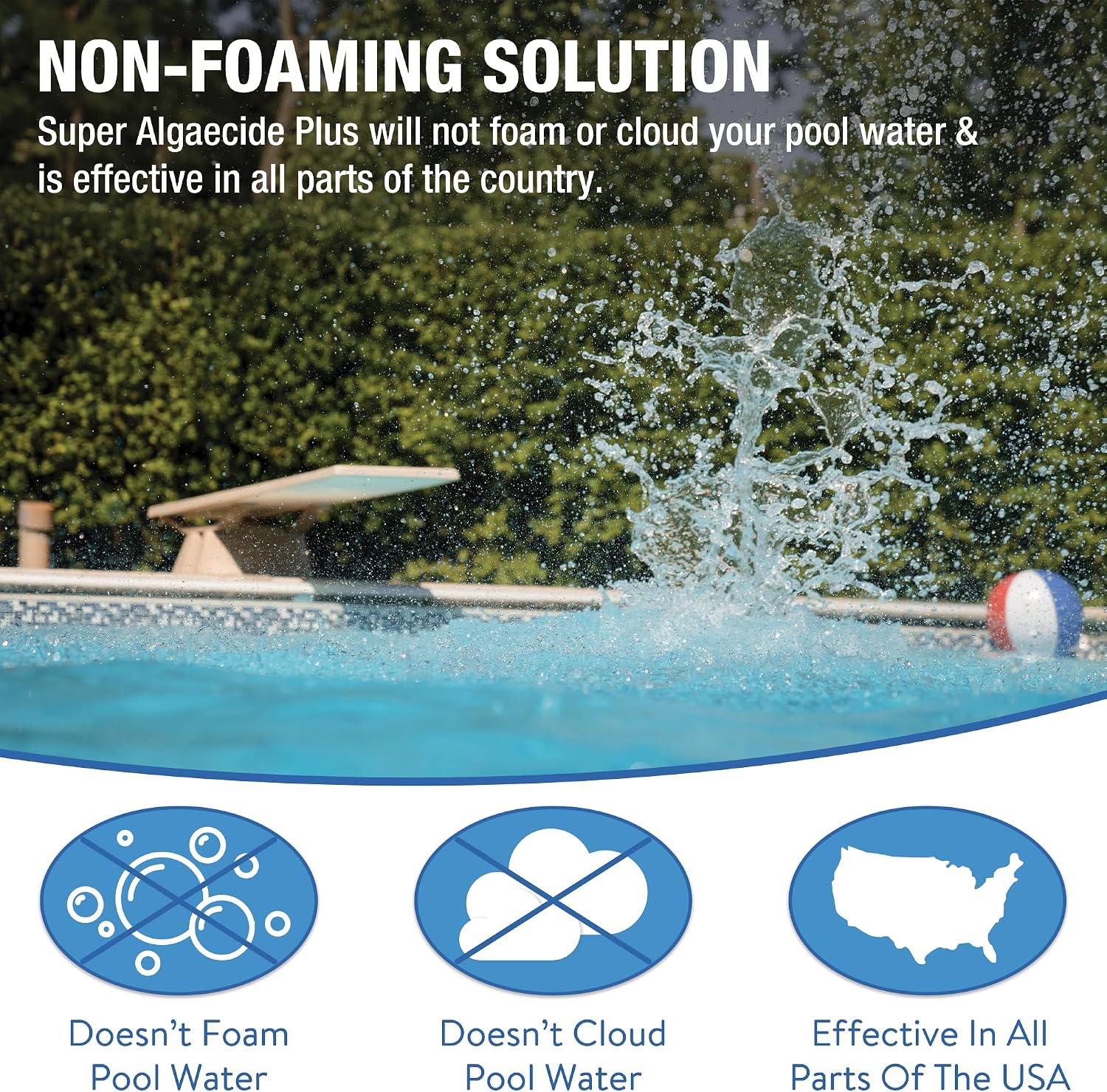 Doheny's Super Algaecide Plus | Pro-Grade | Effective Against Most Algae Types | 7.1% Chelated Copper (Reduces Staining) | Non-Foaming, No Clouding | Safe to Swim After Use | 12 x 40oz Bottles (480oz)