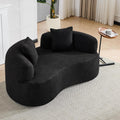 67'Curved Loveseat Sofa for Living Room, Deep Seat Love Seat Couch with 2 Throw Pillows, Modern Loveseat Adopt Teddy Fabric, Suitable Small Spaces The Cloud Loveseat, No Assembly Needed, Black