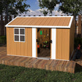 Leavader 12x8 FT Metal Storage Shed, Heavy-Duty Outdoor Matel Tool Shed with Windows, Lockable Door&Ventilation - Weatherproof Outdoor Garden Shed for Backyard, Lawn, Tool Organization
