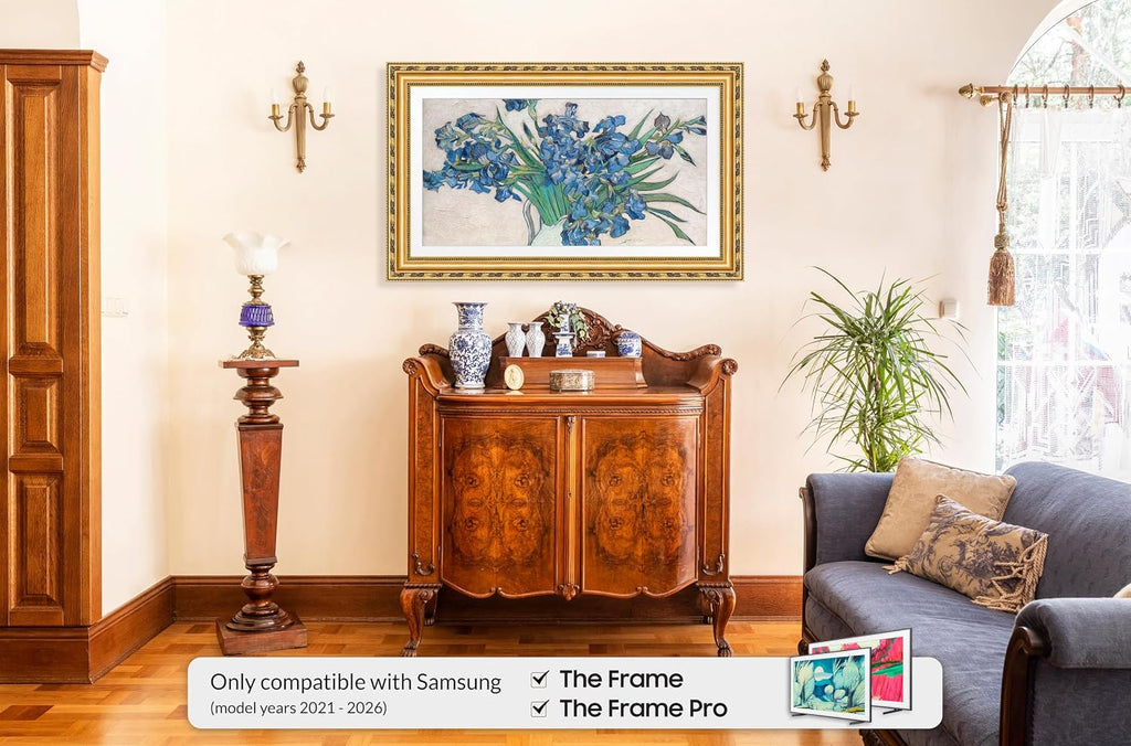 Ornate Gold 55' Premiere Deco TV Frame - Compatible ONLY with Samsung The Frame TVs (Fits 2021-2026, LS03A, LS03B, LS03C, LS03D, LS03FA)