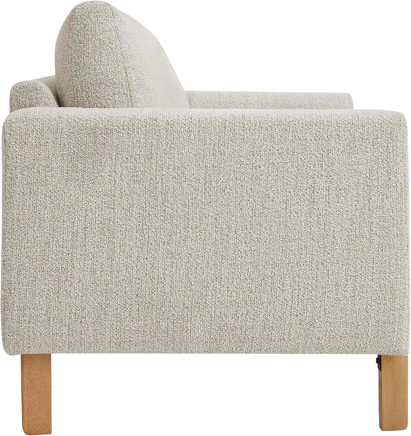 Modway Hawken 54 Inch Boucle Loveseat in Parchment Beech with Wood Legs – Mid-Century Modern Small Space 2-Seater Sofa for Living Room, Bedroom, or Office Lounge