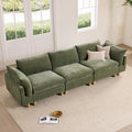 CHITA 127' Super Large Sectional Couches for Living Room, Modular Cloud Couch Sectional Sofa, Premium Fabric Couches, Down Filled, High Density Foam, Chenille in Green, 3 Seater