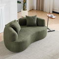 67'Curved Loveseat Sofa for Living Room, Deep Seat Love Seat Couch with 2 Throw Pillows, Modern Loveseat Adopt Teddy Fabric, Suitable Small Spaces The Cloud Loveseat, No Assembly Needed, Green