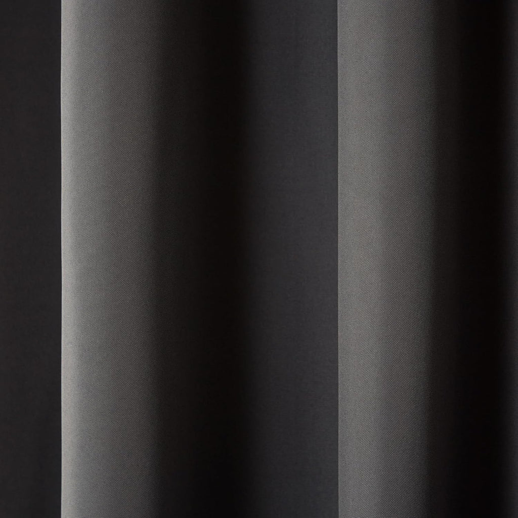 TOWN & COUNTRY BASICS Cabana Solid Heavyweight Indoor Outdoor Curtains, Light Filtering Opacity with Grommet Top, Water Repellent, 2-Pack Set, 54'x96', Charcoal (Pack of 6)