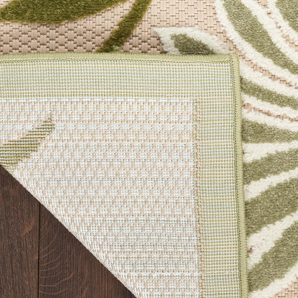 Nourison Home Aloha Ivory Green 6' x 9' Area Rug - Easy Clean, Non Shedding, Bed Room, Living Room, Dining Room, Kitchen (6' x 9')