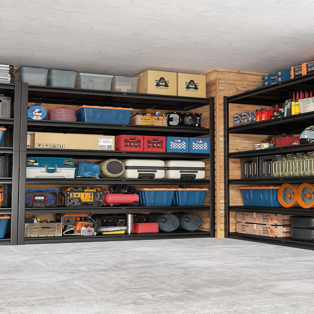 REIBII 84.1' H Garage Shelving, 3500LBS Storage Shelves Heavy Duty, Adjustable 6-Tier Metal Shelving for Commercial, Warehouse, Basement, Garage,Shop, 55.1' W x 25.8' D x 84.1' H