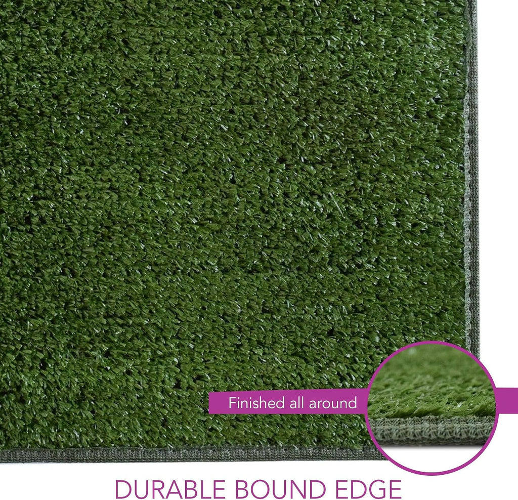 iCustomRug Synthetic Grass Rug – 12 x 20ft Lawn Green Turf Carpet for Patios, Yards, Boats, Camping – Indoor/Outdoor Use