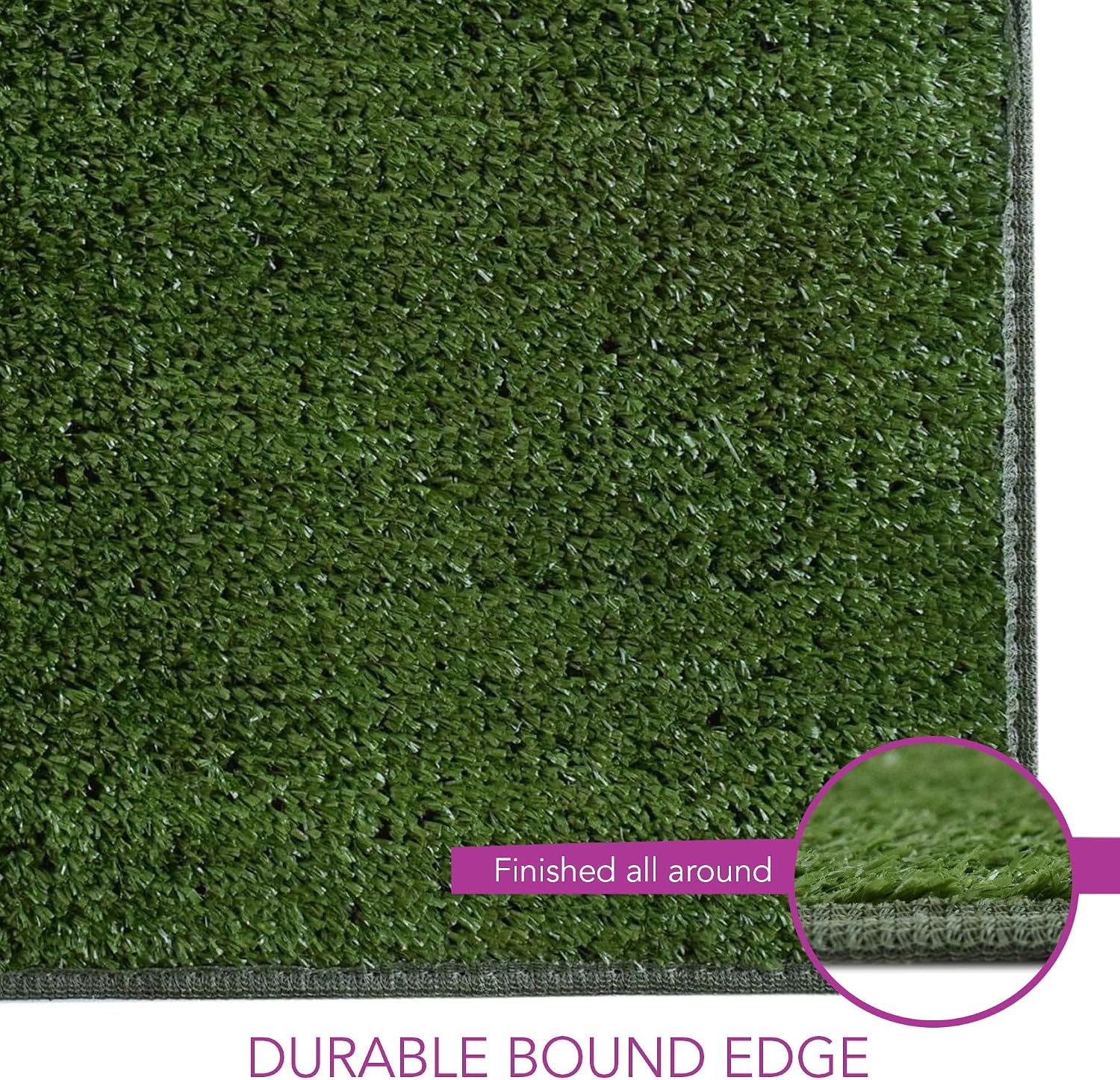 iCustomRug Synthetic Grass Rug – 12 x 20ft Lawn Green Turf Carpet for Patios, Yards, Boats, Camping – Indoor/Outdoor Use