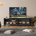 WAMPAT Modern TV Stand for 75 Inch TV, Entertainment Center for 55 60 65 70 inch TV Console Table with 4 Cubby Storage for Living Room Bedroom, Black