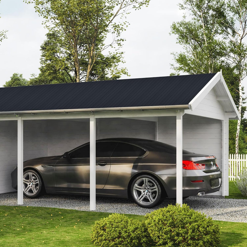 10 pcs Metal Roofing Panels 5ft Length Galvanized Steel Corrugated Roof Panels Gazebo Top Cover Garages,Sheds, Stables and Mobile Homes Replacement for Patio Outdoor Garden, Black