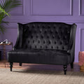 Merax Loveseat Sofa, Classic 2 Seater Couch for Living Room Bedroom Office, Black