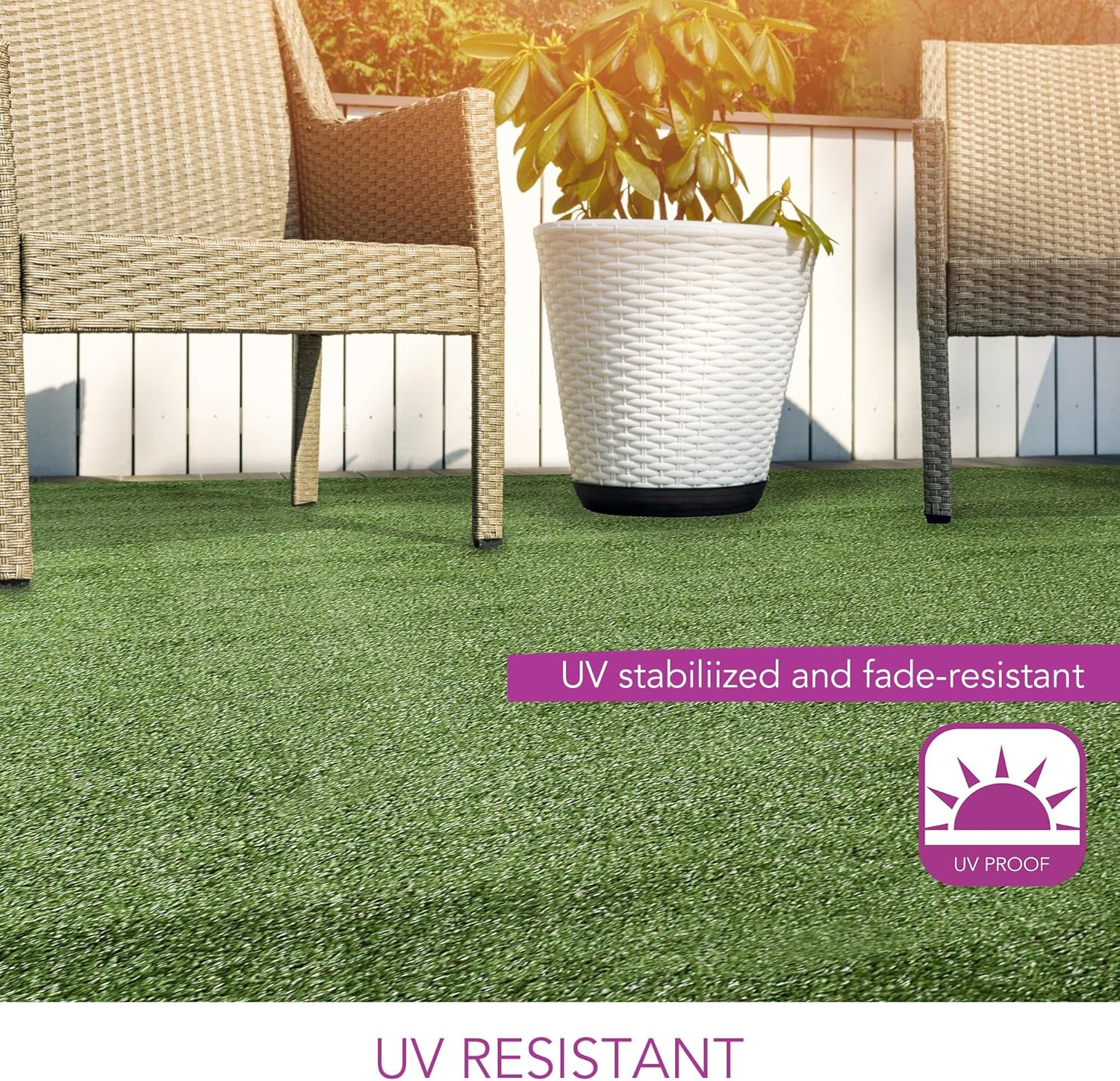 iCustomRug Synthetic Grass Rug – 12 x 20ft Lawn Green Turf Carpet for Patios, Yards, Boats, Camping – Indoor/Outdoor Use
