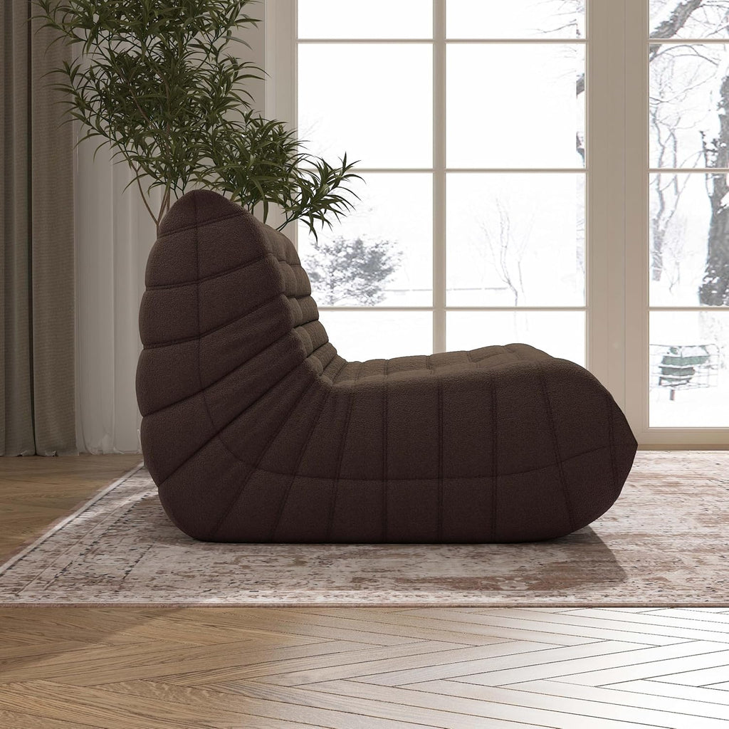 Bean Bag Chair, Loveseat Fireside Chair Bean Bag Sofa Large Bean Bag Chair for Adults, 2 Seater Bean Bag Chairs for Teens with High Density Comfortable Foam, Bean Bag for Living Room, Bedroom(Coffee)