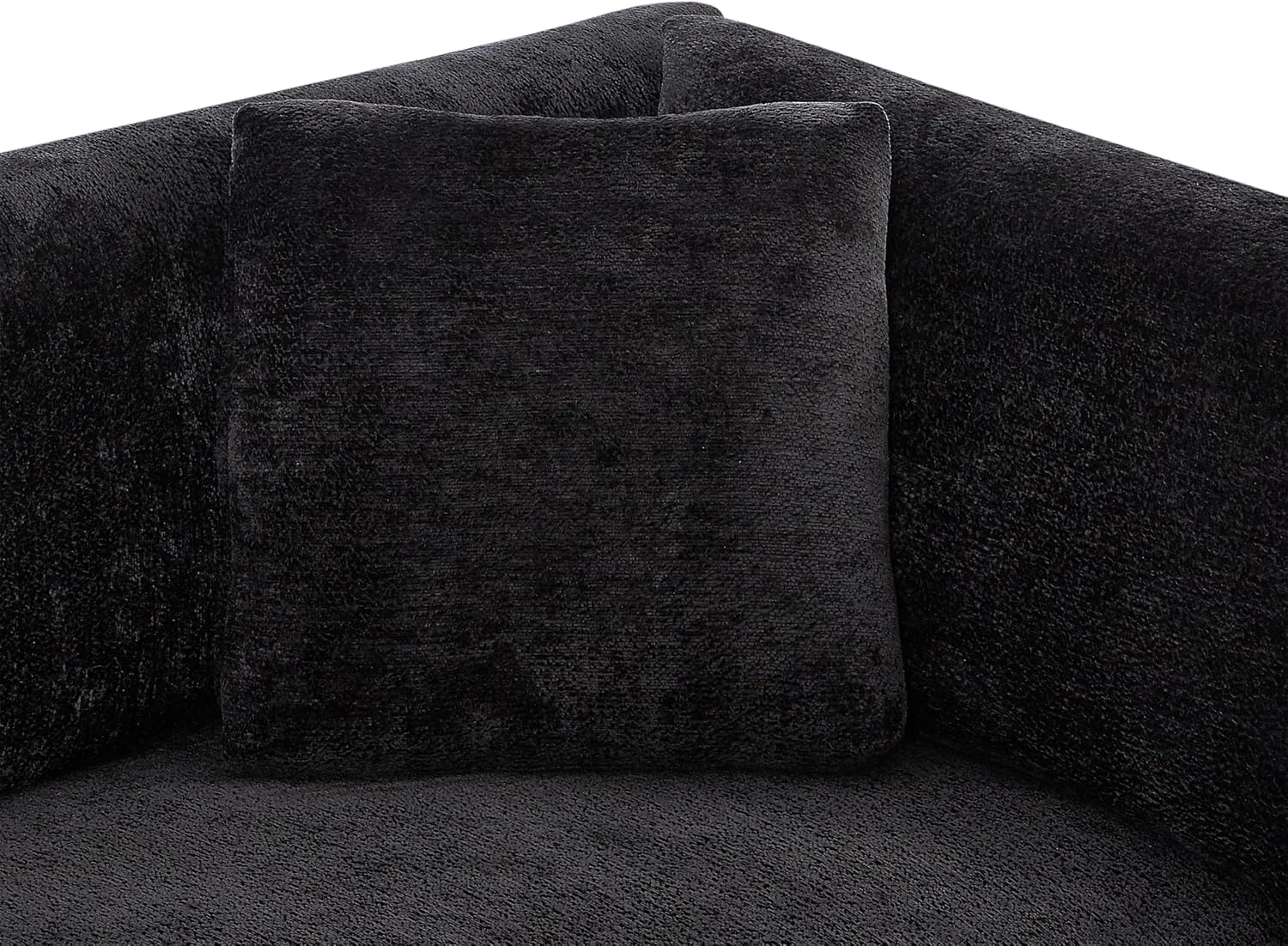 Christopher Knight Home Masie Chenille Upholstered 3 Seater Sofa Couch, Wooden Home Sofa Living Room, Comfy Cloud Couch for Bedroom, Home Office, Black