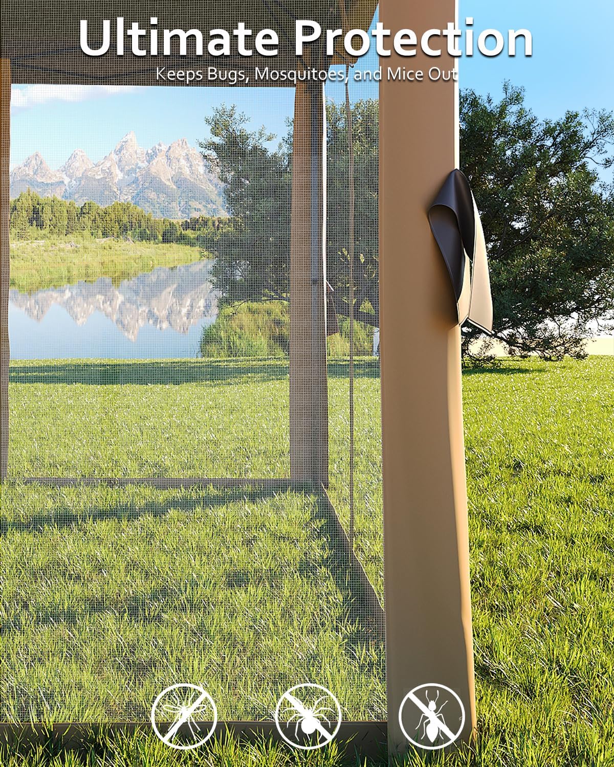 11x11ft Pop Up Gazebo Tent with Mosquito Netting, Outdoor Canopy Shelter Easy Setup, Water & UV Resistant - Khaki