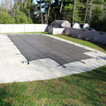 Pool Mate 1428CS-90YPM Gray Mesh Safety Cover for 14 ft. x 28 ft. with 4 ft. x 8 ft. Center End Step Swimming Pool