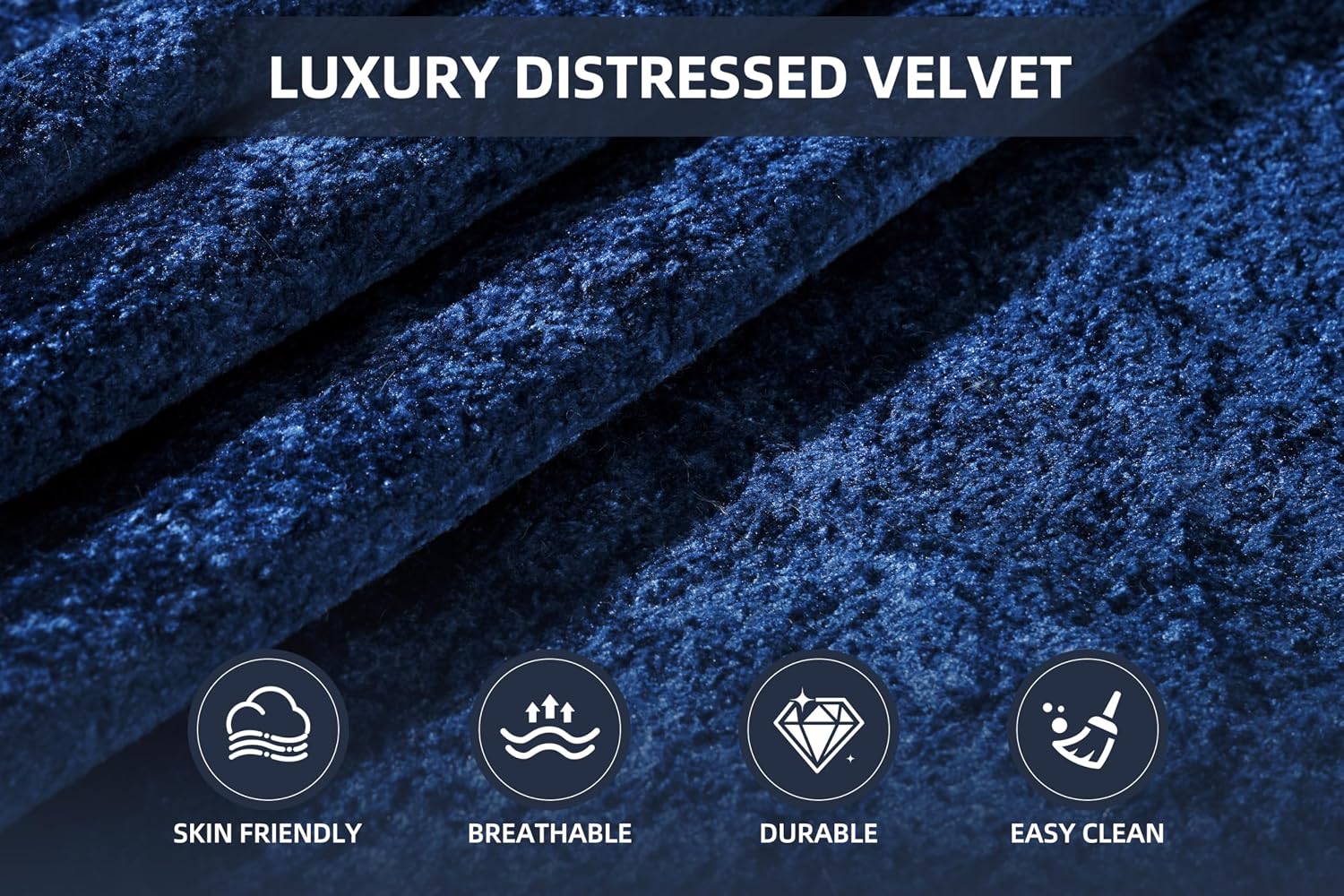 Homguava Modular Sectional Couches for Living Room,105' Cloud Couch with L-Shape Chaise,Comfy Sofa Living Room Couch with Deep Seat,No Assembly L Couch,Luxury Distressed Velvet(Blue,L)
