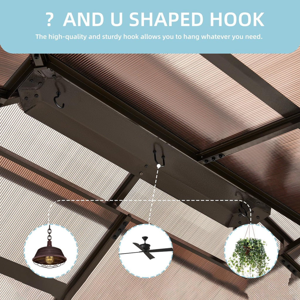 Double Roof Sunshade BBQ Pavilion, 8x5FT, Antique Bronze, Stylish Outdoor Shelter for Cooking, Dining, and Relaxing