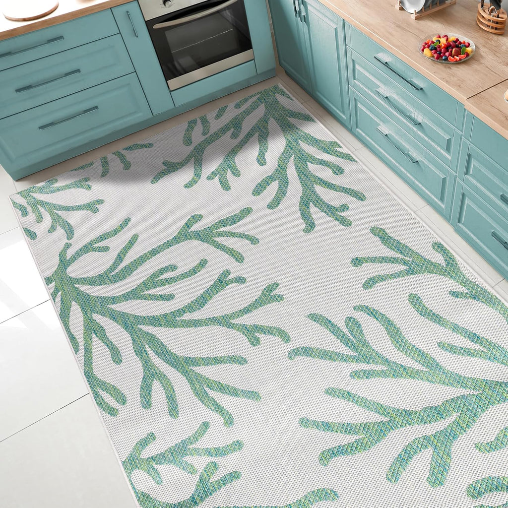 Keen Home Design Terrace Outdoor Area Rug - 9x12 Washable Indoor/Outdoor Rug for Patio, Kitchen, Balcony, Beach, Garden, Deck and Porch, Size: 8'10'x12'