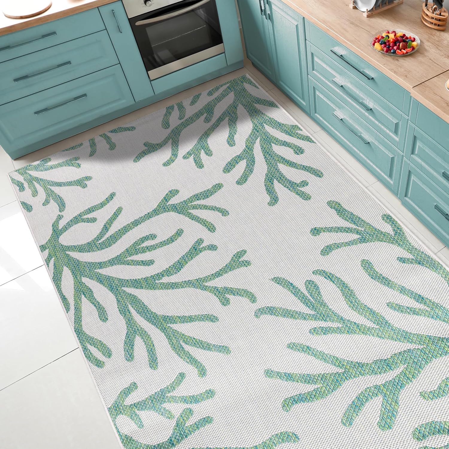 Keen Home Design Terrace Outdoor Area Rug - 9x12 Washable Indoor/Outdoor Rug for Patio, Kitchen, Balcony, Beach, Garden, Deck and Porch, Size: 8'10'x12'