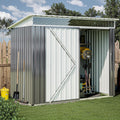 JY QAQA 6x4 FT Metal Garden Storage Shed for Patio, Lawn Dark Gray
