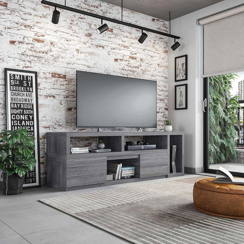 Adjustable TV Stand for 65 Inch TV, Modern TV Stand for Living Room with Storage, Expandable Base Entertainment Center Fits Screens up to 65' When TV is Measured Diagonally, Grey