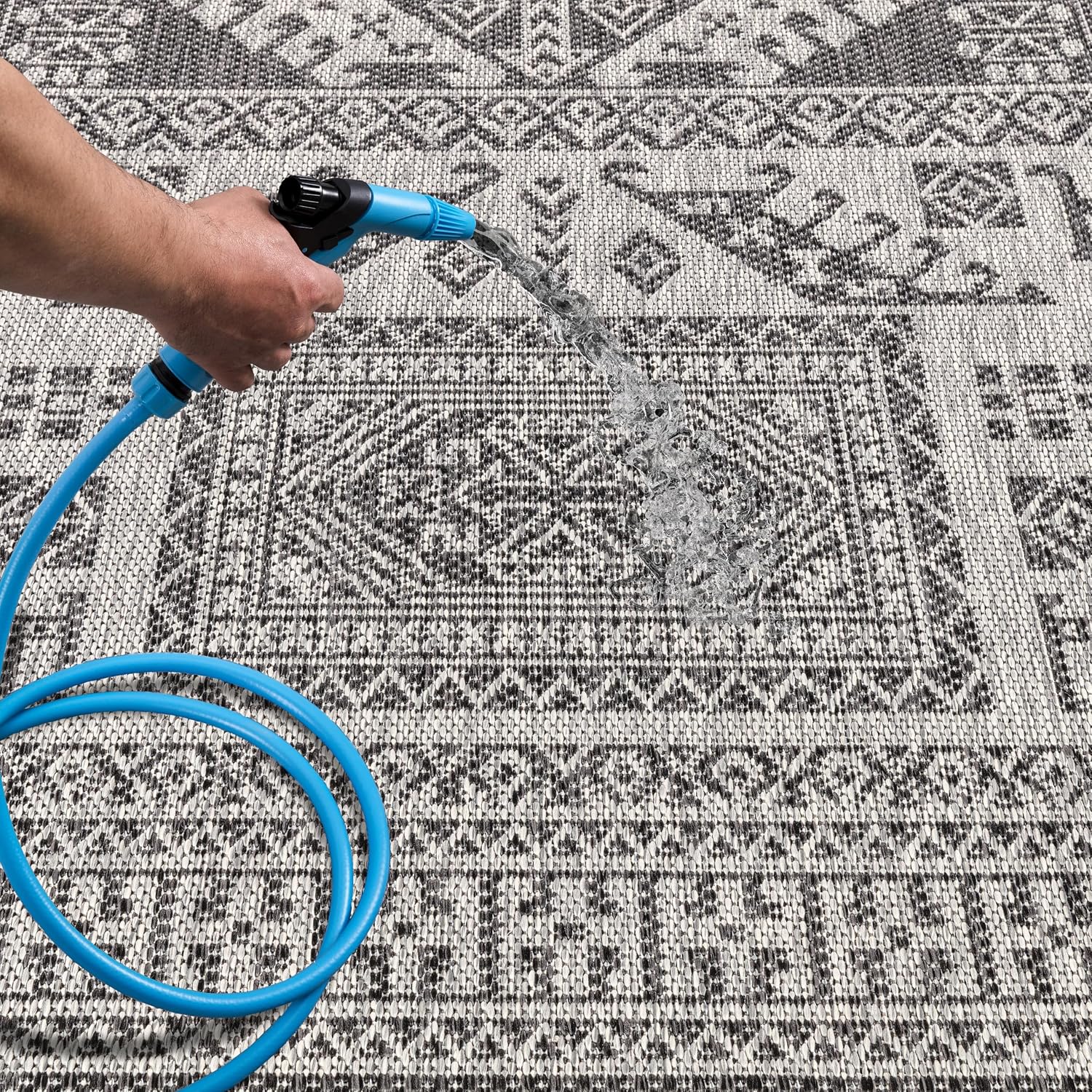 Keen Home Design Terrace Outdoor Area Rug - 9x12 Washable Indoor/Outdoor Rug for Patio, Kitchen, Balcony, Beach, Garden, Deck and Porch, Size: 8'10'x12'